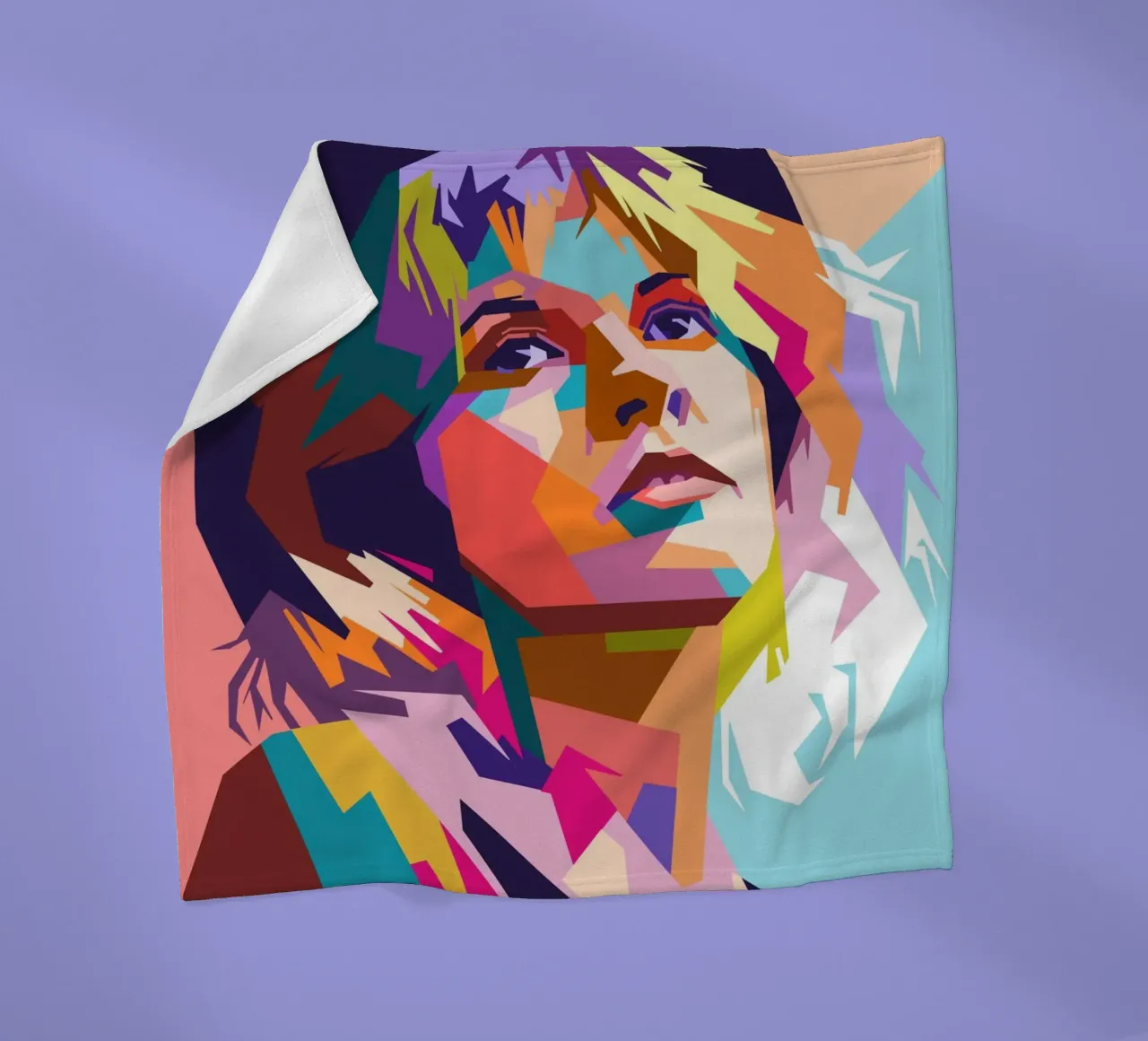 Ritratto pop art di Stevie Nicks coperta in pile da Hantamrata