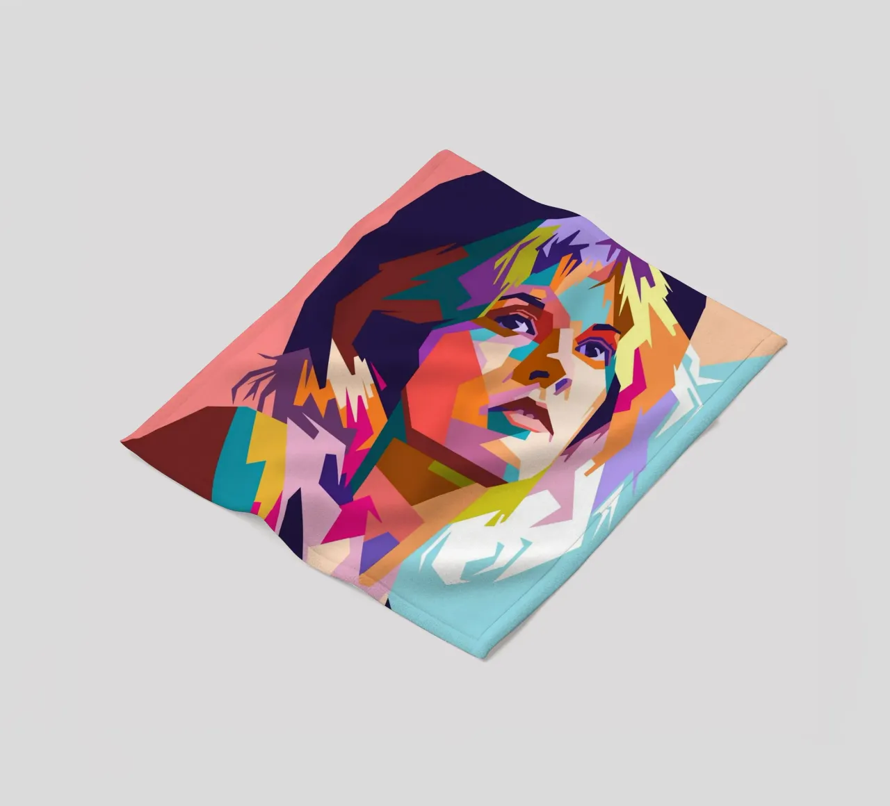 Ritratto pop art di Stevie Nicks coperta in pile da Hantamrata