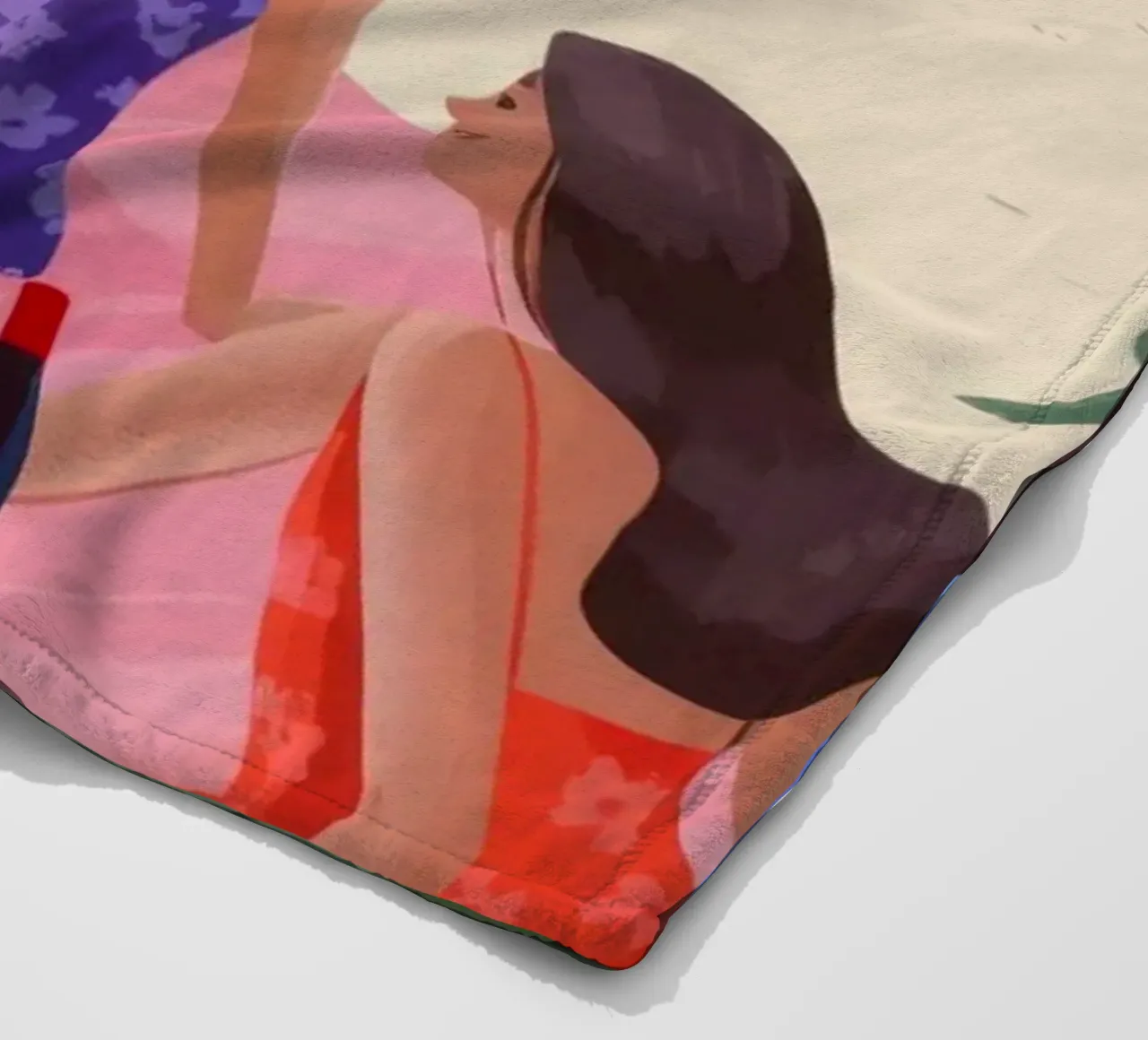 Sunset Beach Picnic fleece blanket by Lumina Vision