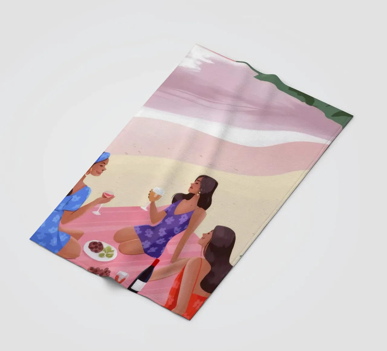 Sunset Beach Picnic fleece blanket by Lumina Vision