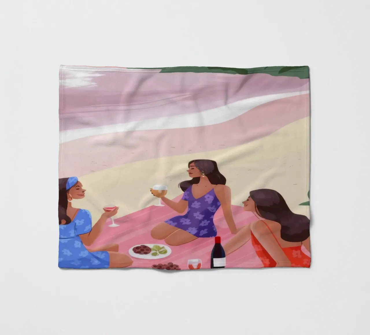 Sunset Beach Picnic fleece blanket by Lumina Vision