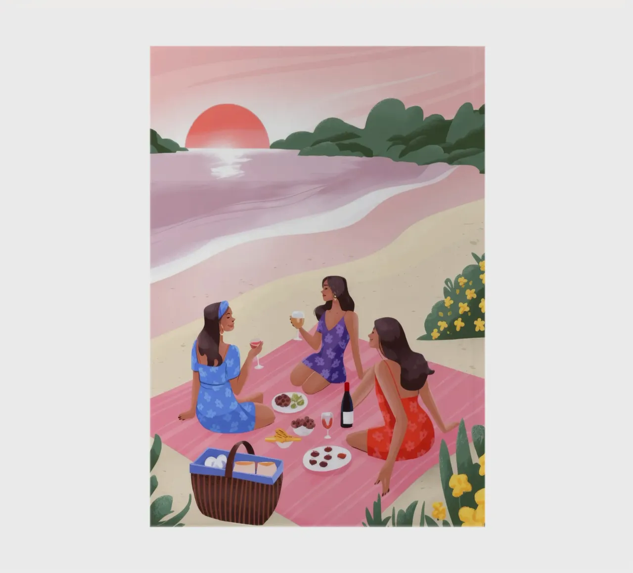 Sunset Beach Picnic notebook by Lumina Vision