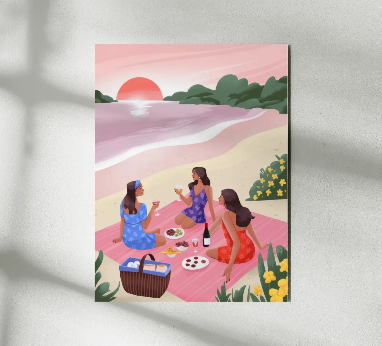 Sunset Beach Picnic alu-dibond by Lumina Vision