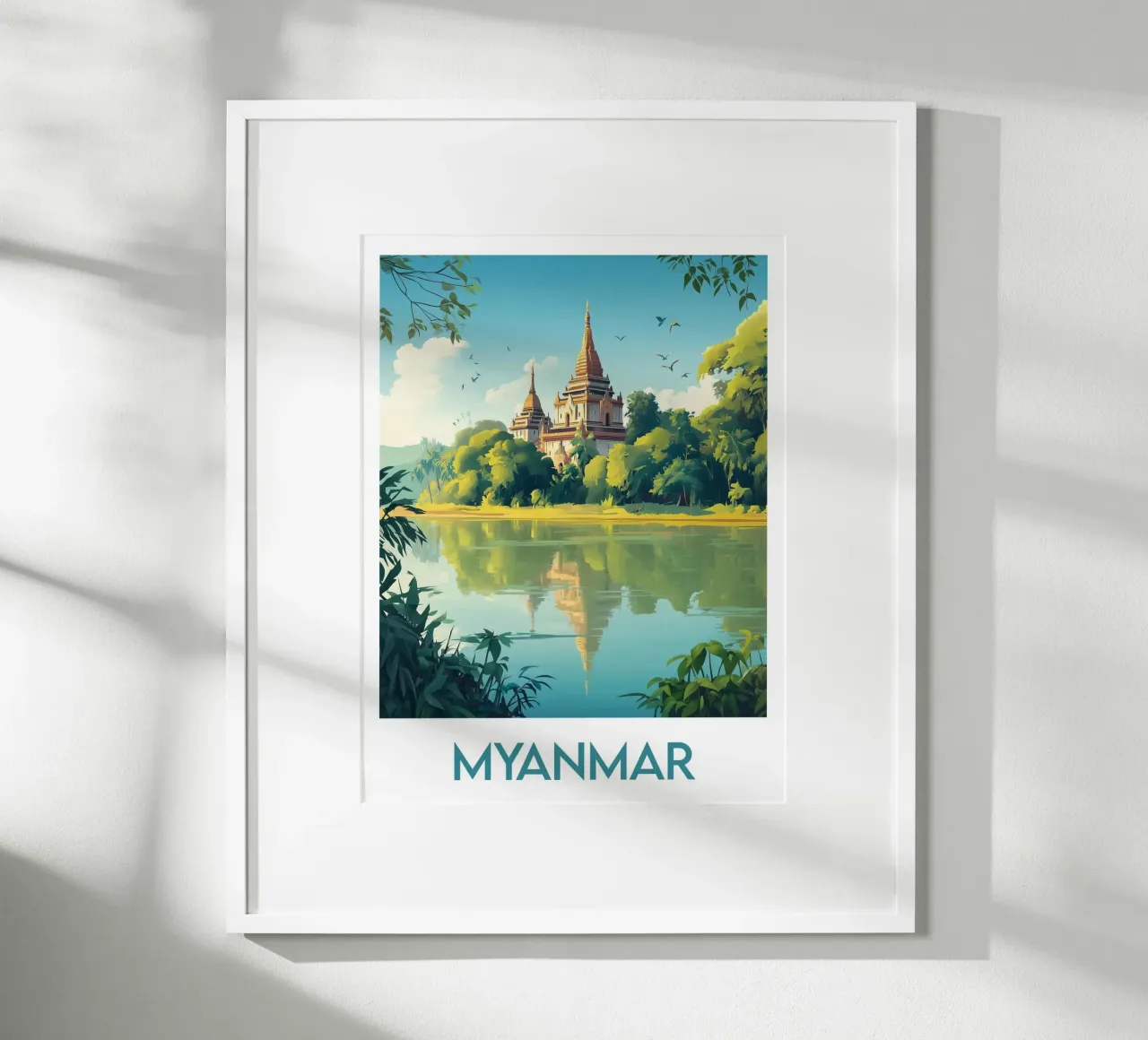 Affiche Myanmar poster con telaio in legno da Frame the World