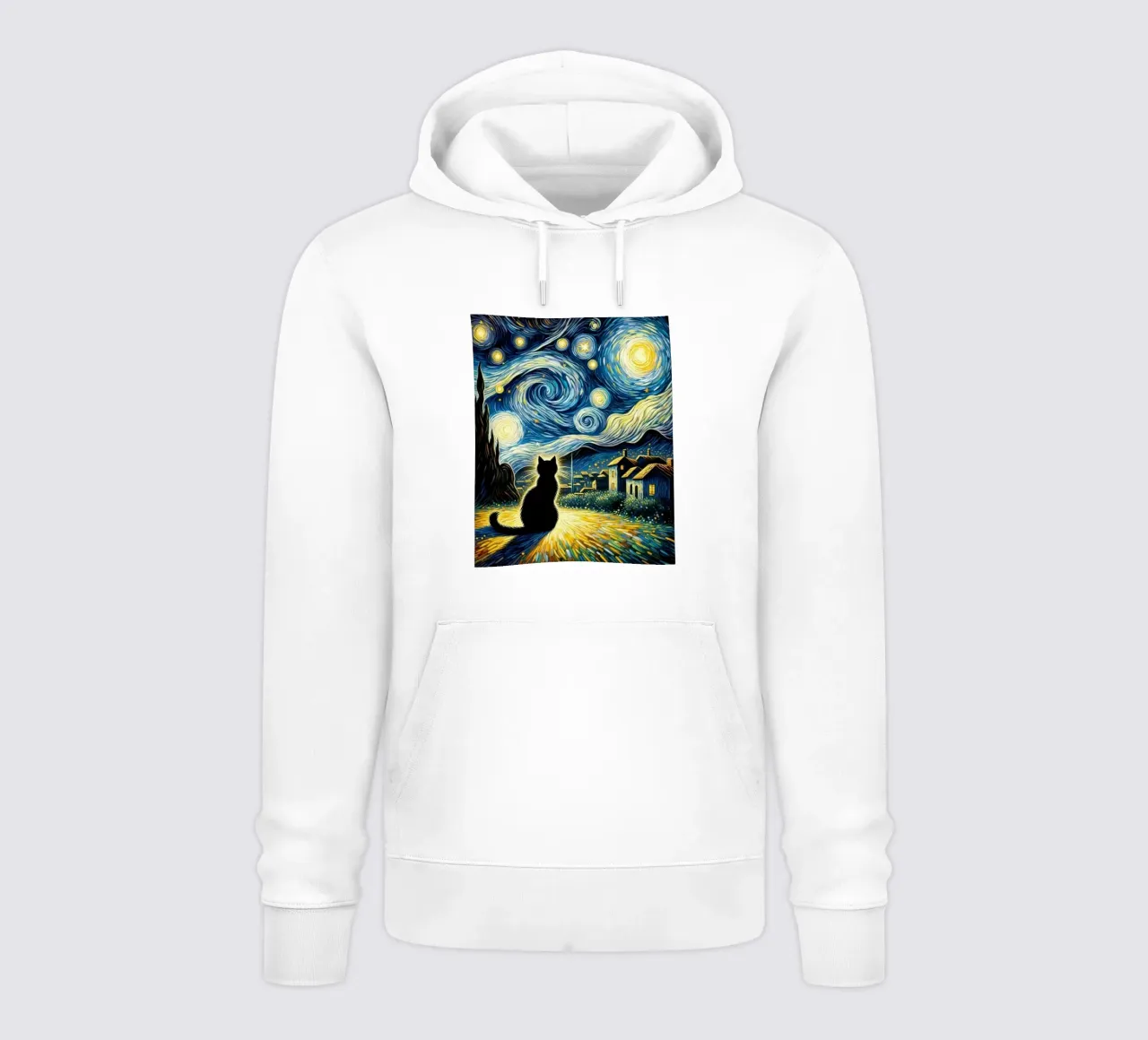 Gatto di notte felpa con cappuccio da Waylons Studio