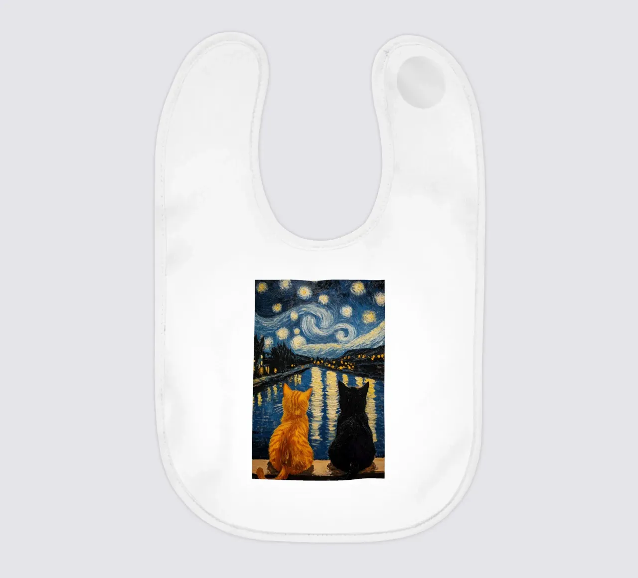 Due gatti di notte bavaglino da Waylons Studio