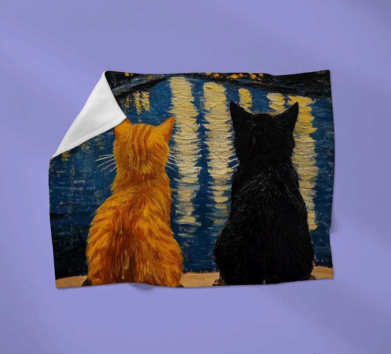 Due gatti di notte coperta in pile da Waylons Studio