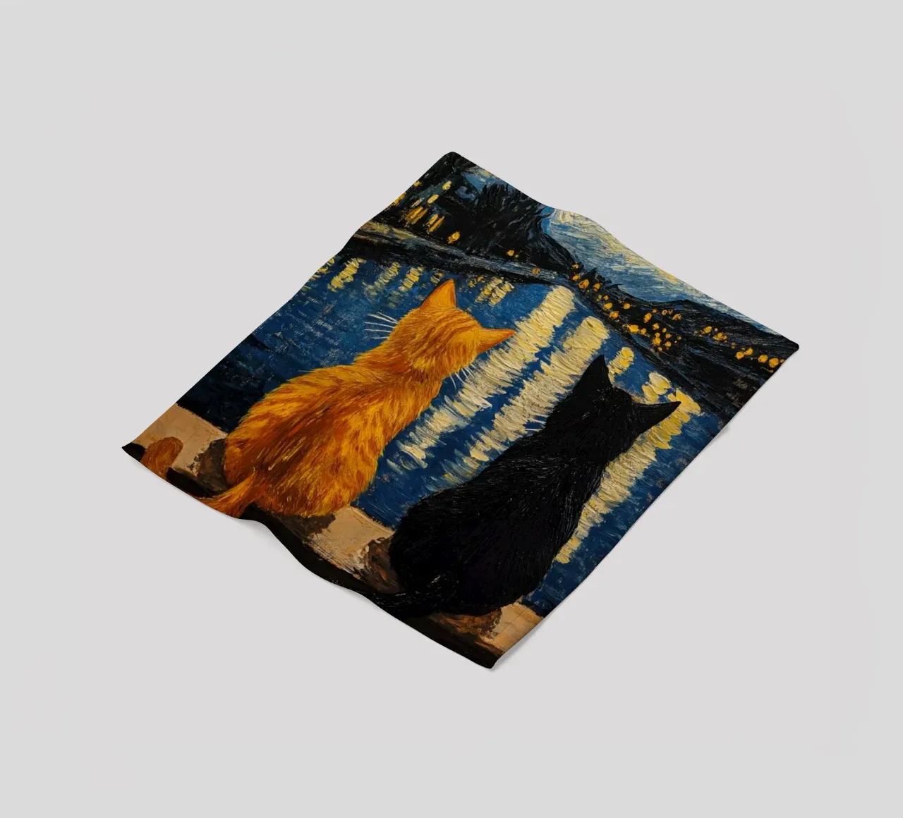 Due gatti di notte coperta in pile da Waylons Studio