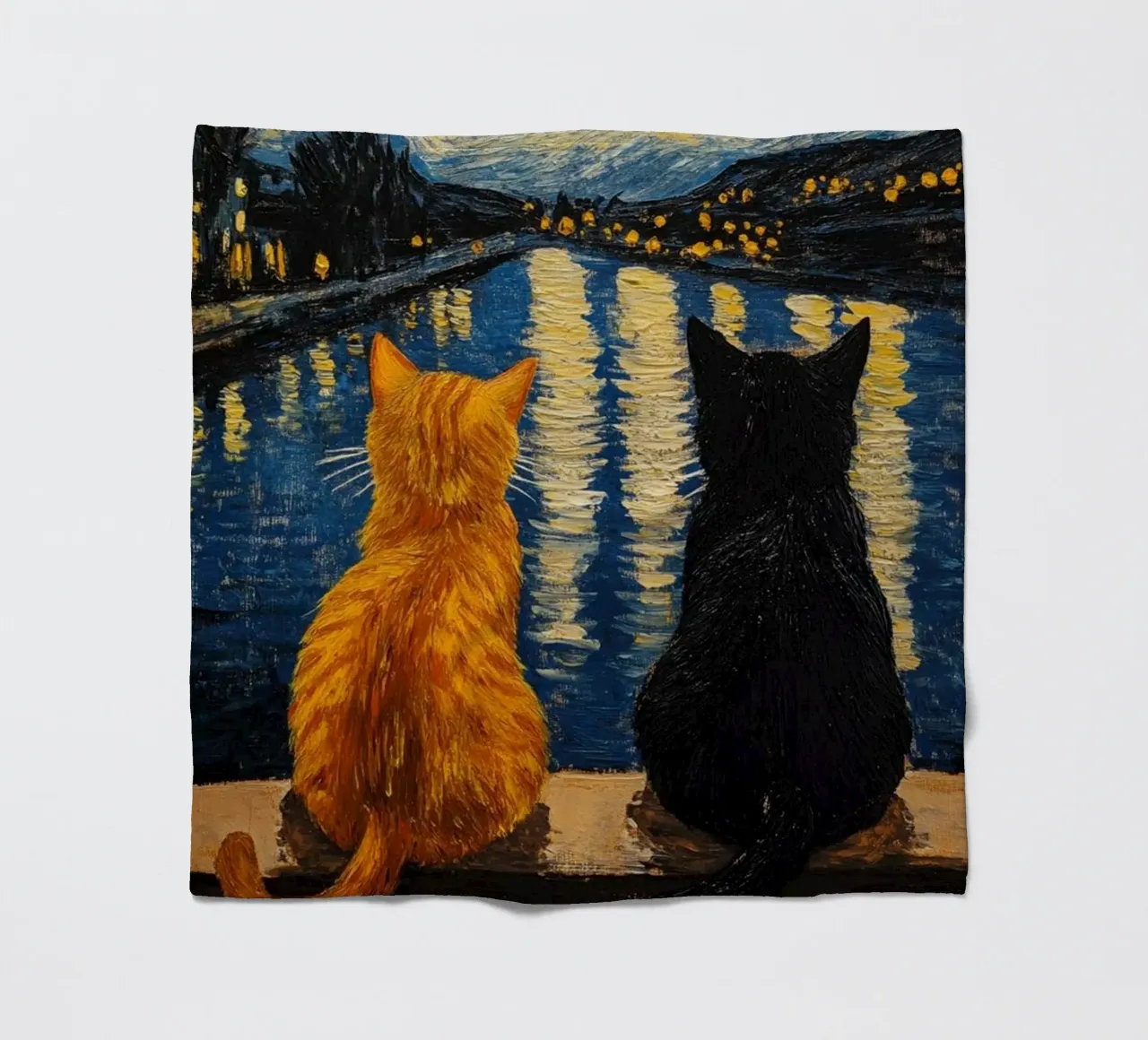 Due gatti di notte coperta in pile da Waylons Studio