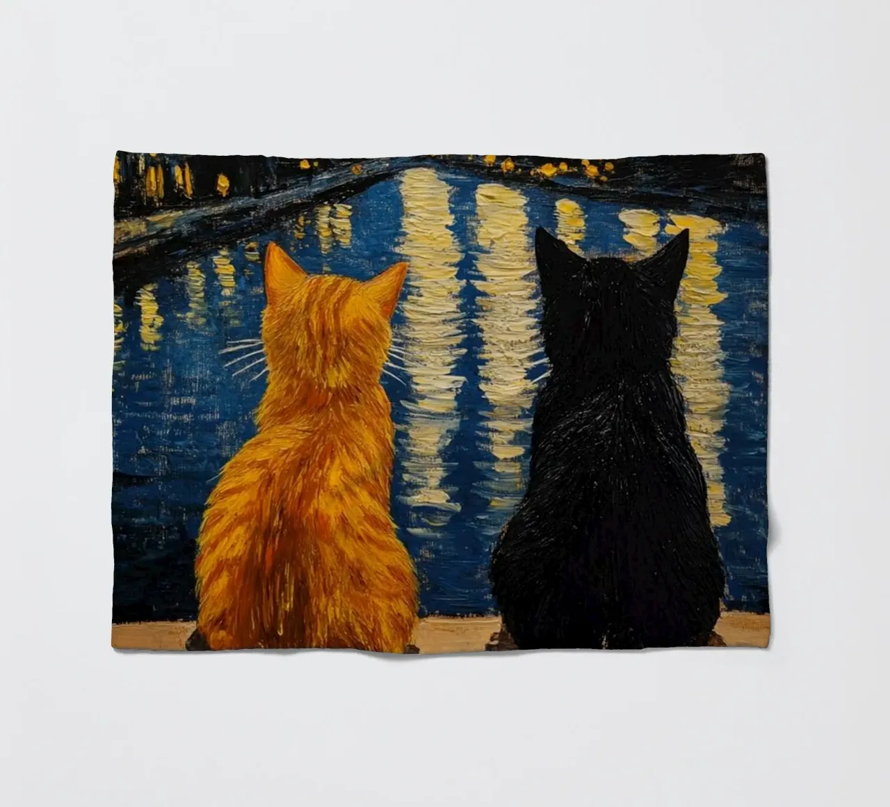 Due gatti di notte coperta in pile da Waylons Studio