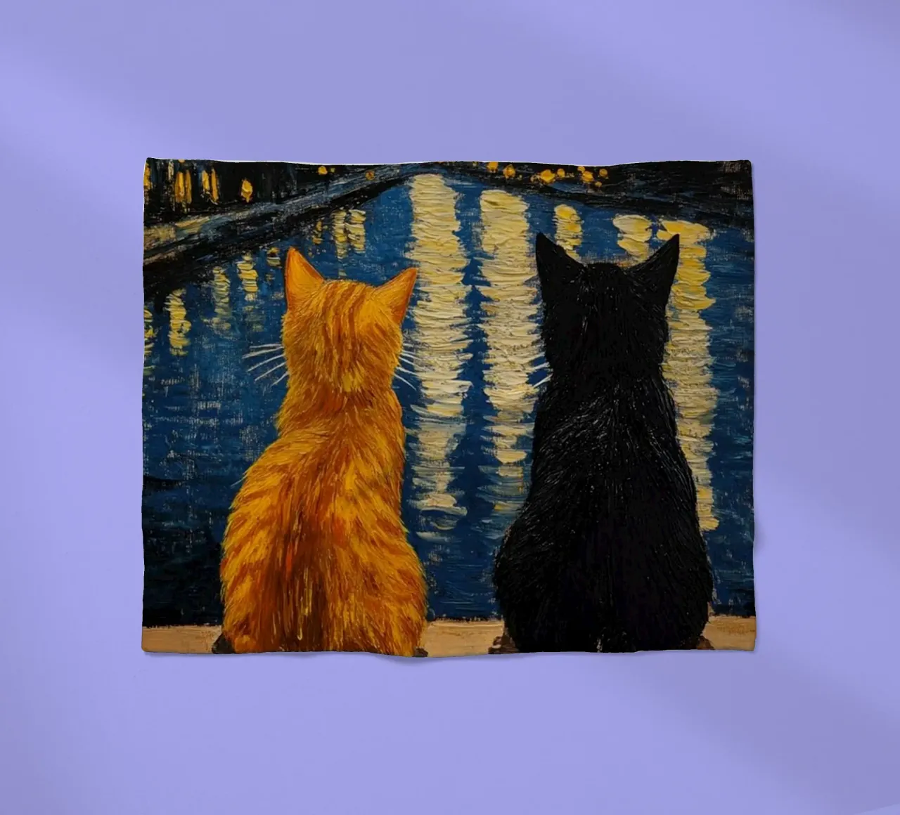 Due gatti di notte coperta in pile da Waylons Studio