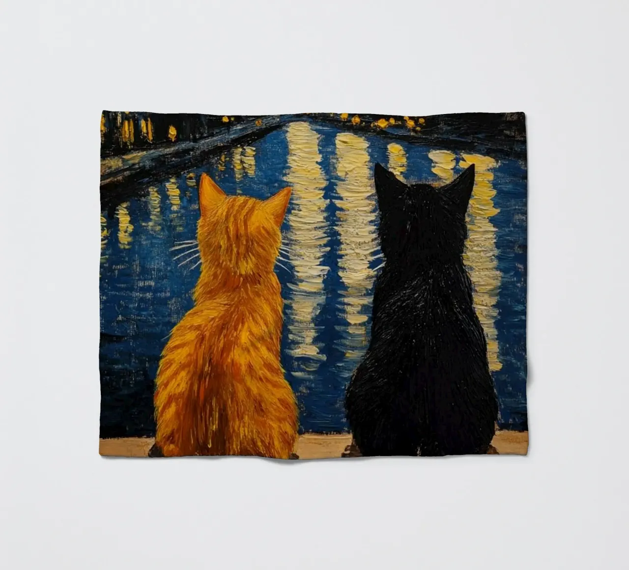 Due gatti di notte coperta in pile da Waylons Studio