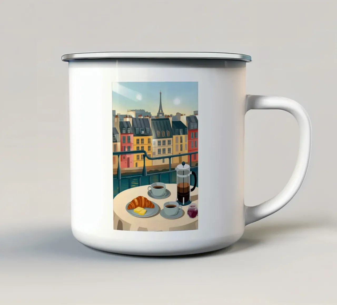 Riverside Coffee Morning tazza in smalto da Lumina Vision