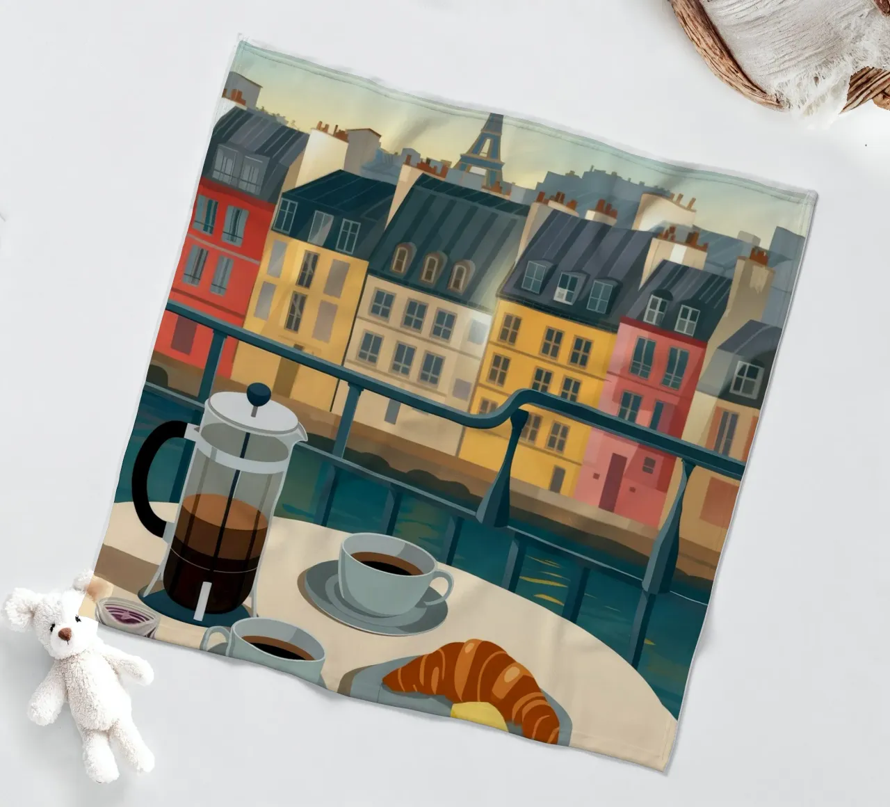 Riverside Coffee Morning fleece blanket by Lumina Vision