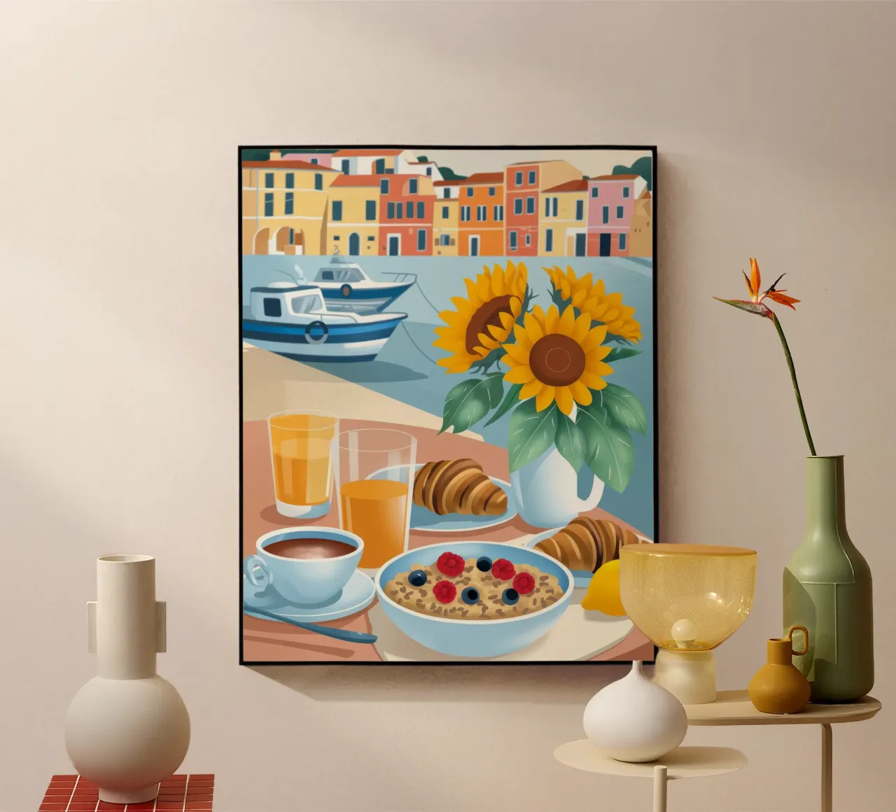 Sonnenblumen-Frühstücksfreude Acryl-Glas von Lumina Vision
