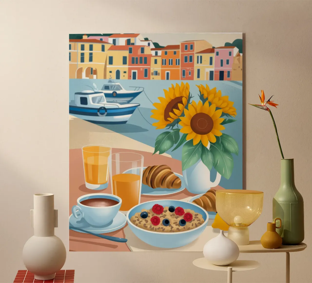 Sonnenblumen-Frühstücksfreude Acryl-Glas von Lumina Vision