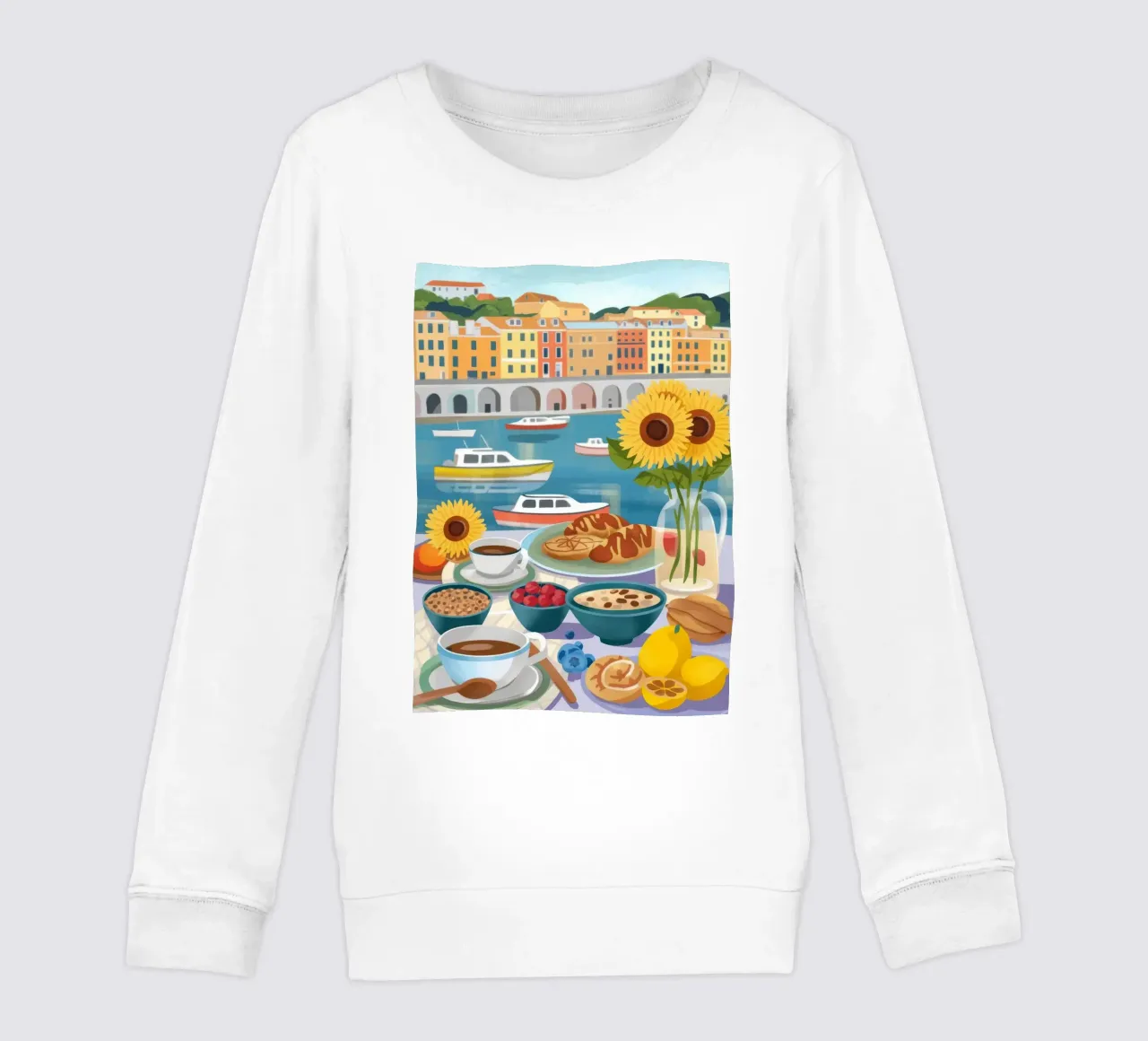 Colazione in riva al mare felpa bambino da Lumina Vision