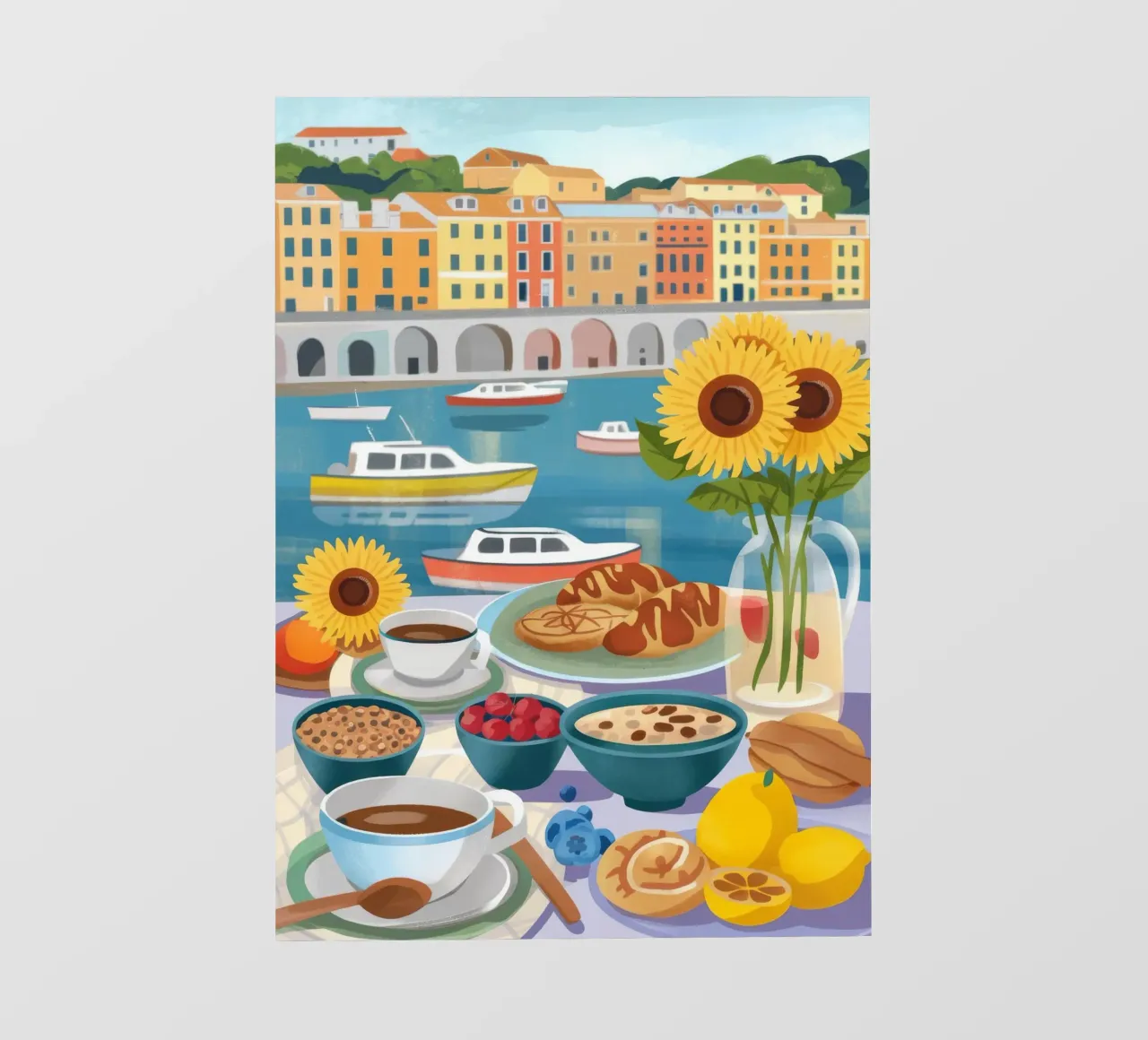 Colazione in riva al mare telo in pvc da Lumina Vision