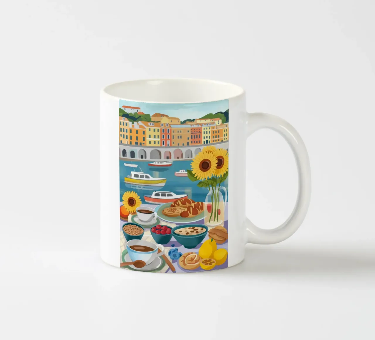 Colazione in riva al mare tazza in ceramica da Lumina Vision