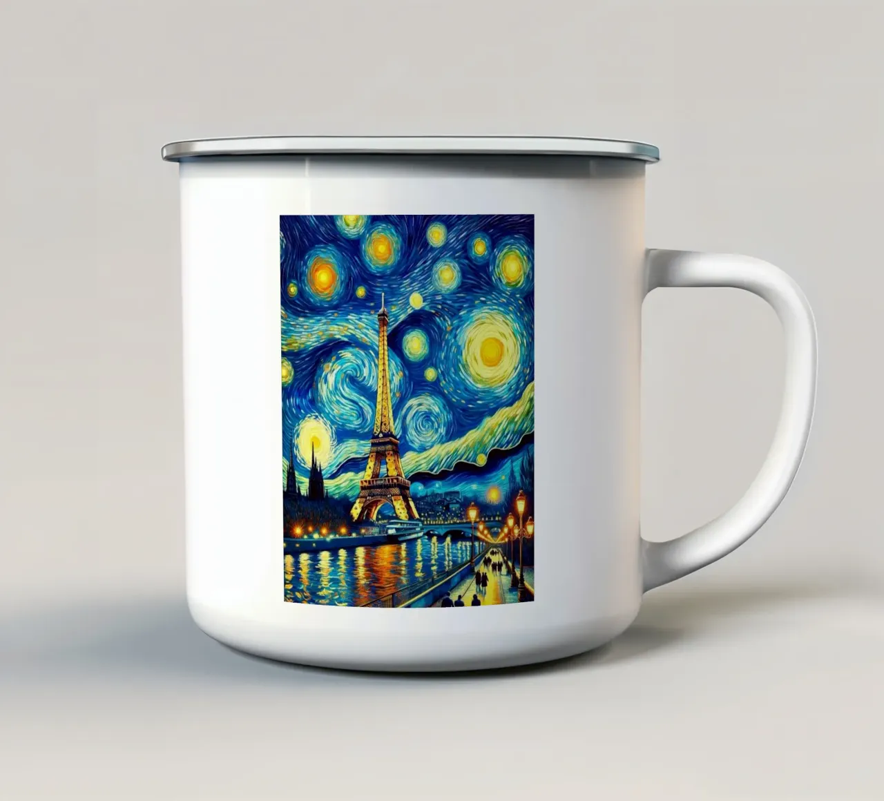 Parigi di notte tazza in smalto da Waylons Studio