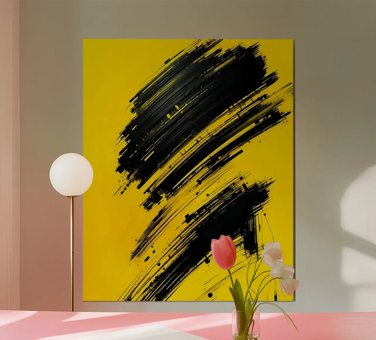Ritratto_Stil_D_5 poster con telaio in plastica da schwarz-gelb by LK