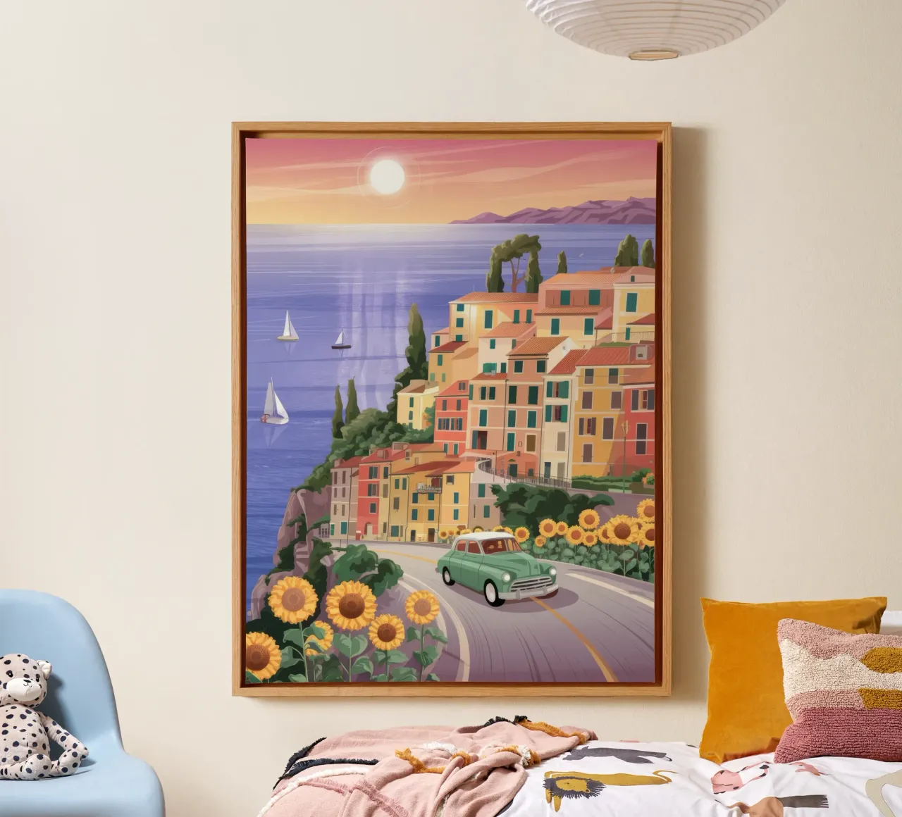 Majestueuze kustsereniteit canvas met Baklijst van Lumina Vision