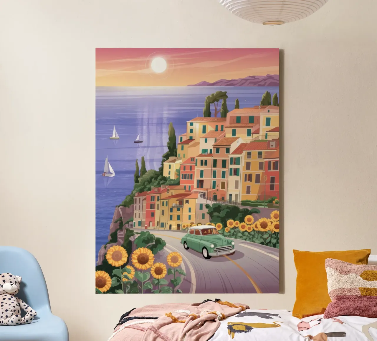 Majestueuze kustsereniteit canvas met Baklijst van Lumina Vision