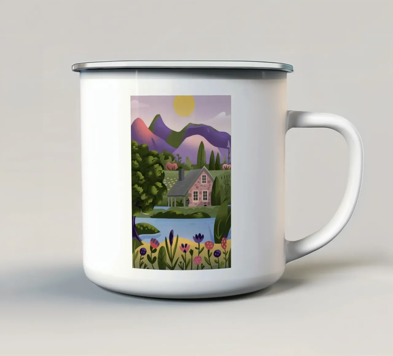 House Mountains and Trees tazza in smalto da Lumina Vision