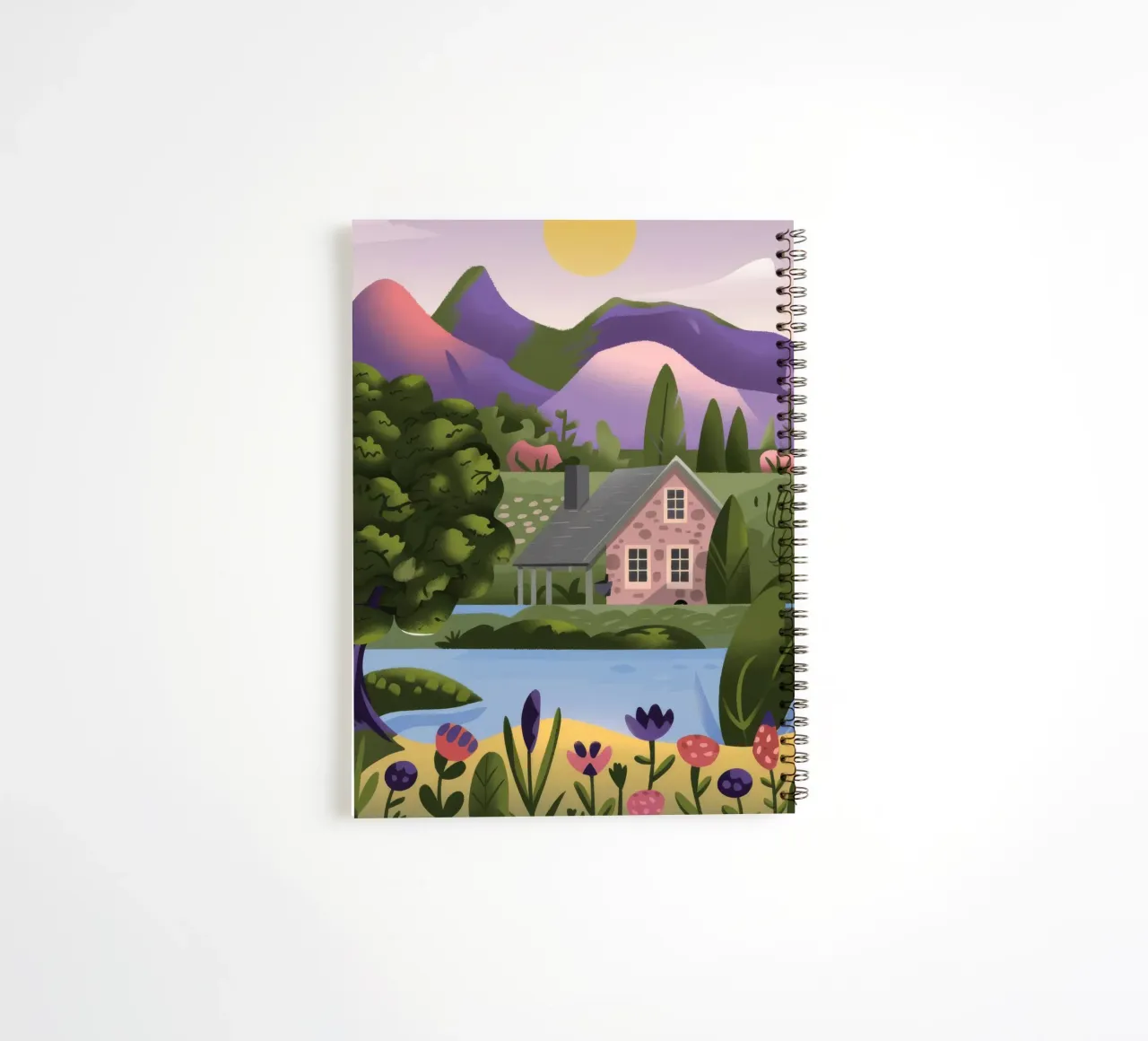 House Mountains and Trees spiral notebook by Lumina Vision