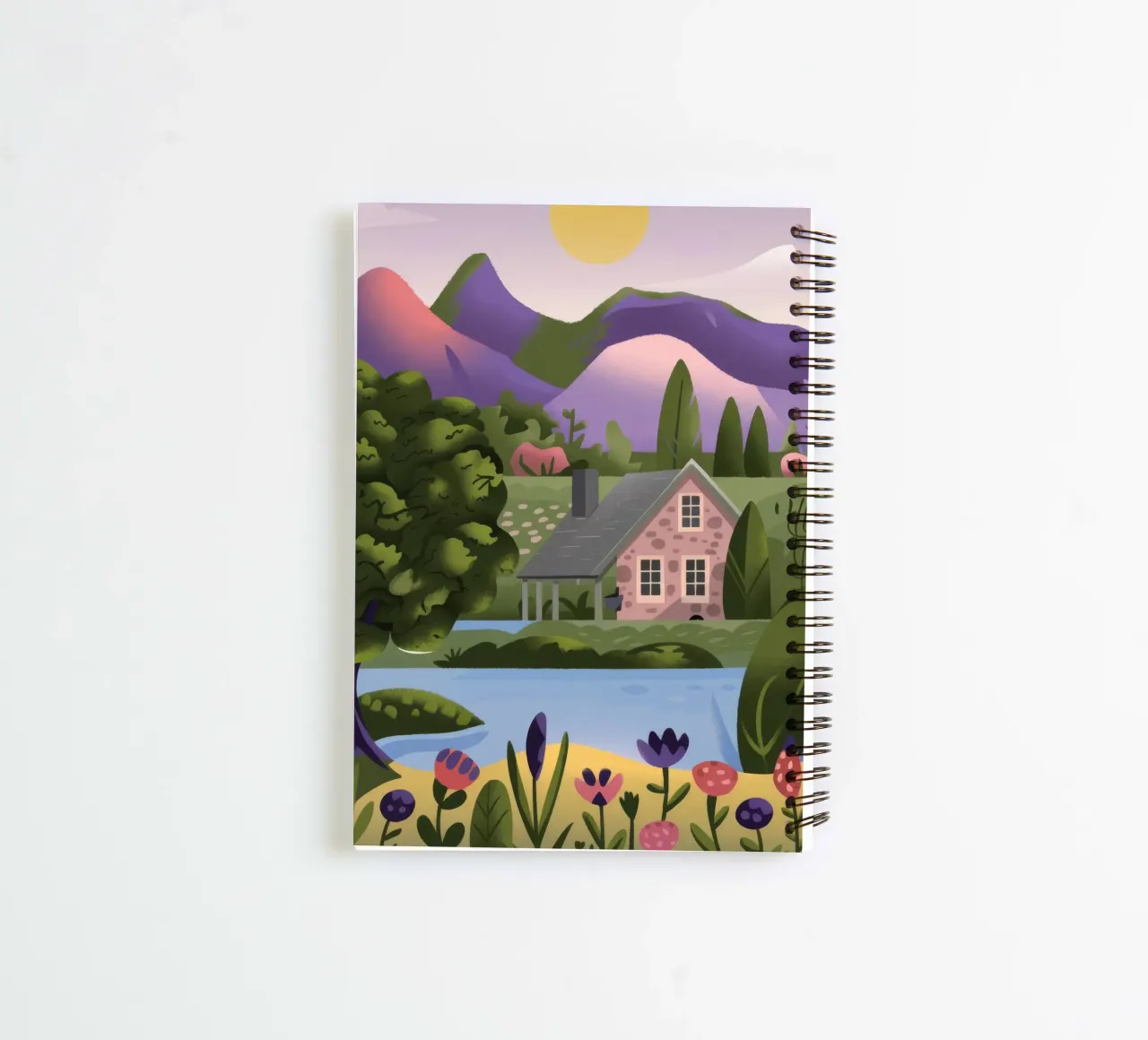 House Mountains and Trees spiral notebook by Lumina Vision
