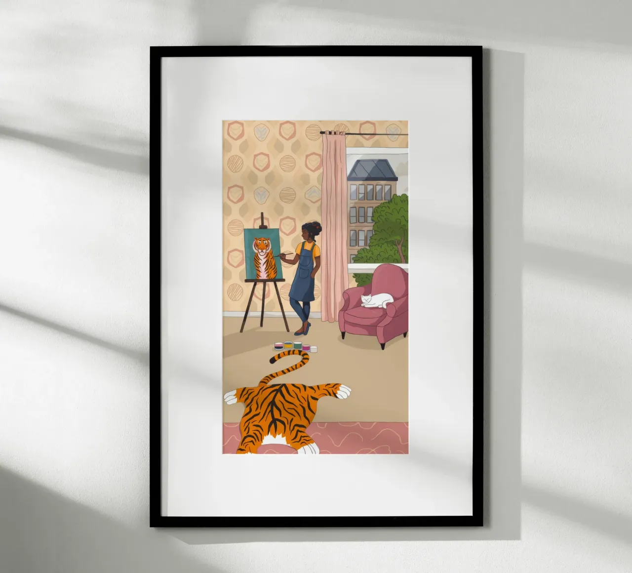 Eleganza felina artistica poster con telaio in alluminio da Lumina Vision