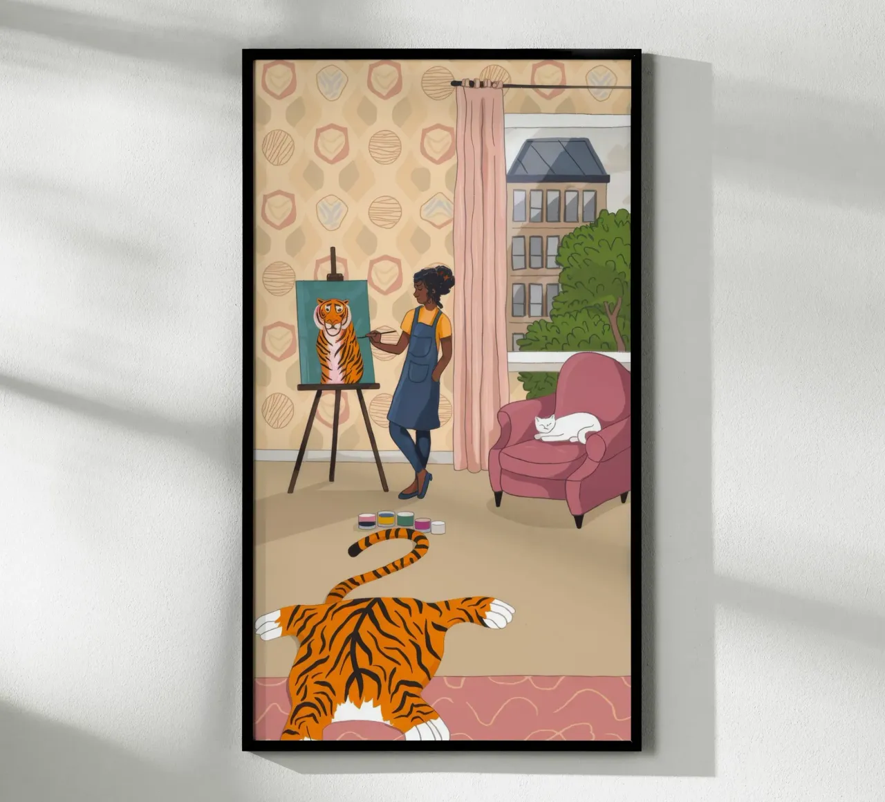Eleganza felina artistica poster con telaio in alluminio da Lumina Vision