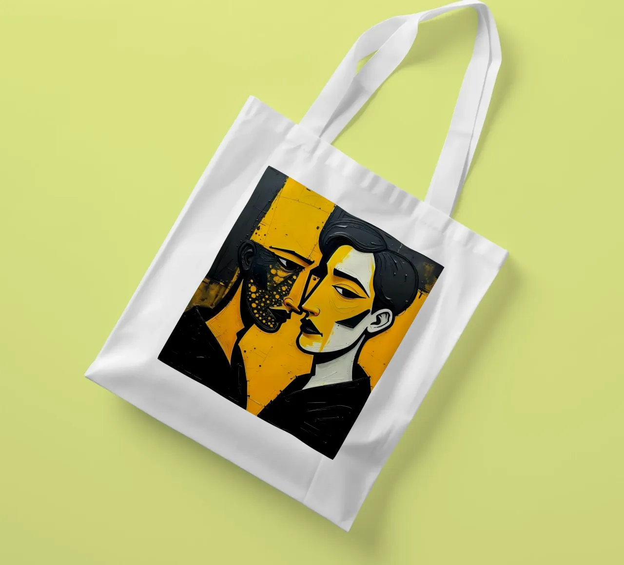 Ritratto_Stil_E_2 borsa in juta da schwarz-gelb by LK