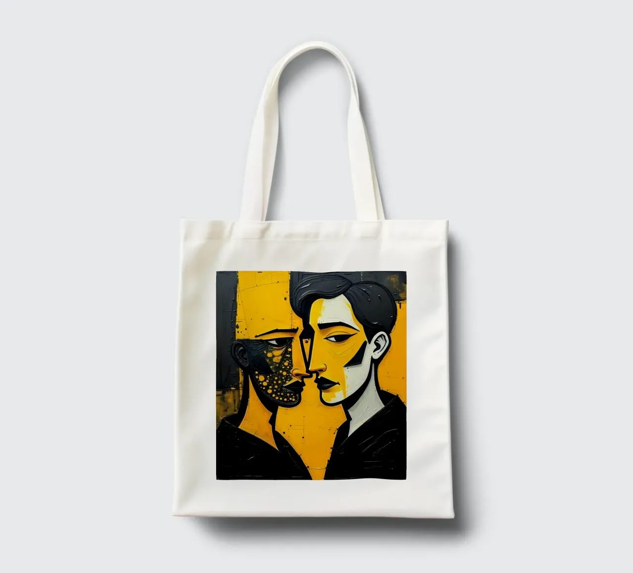 Ritratto_Stil_E_2 borsa in juta da schwarz-gelb by LK