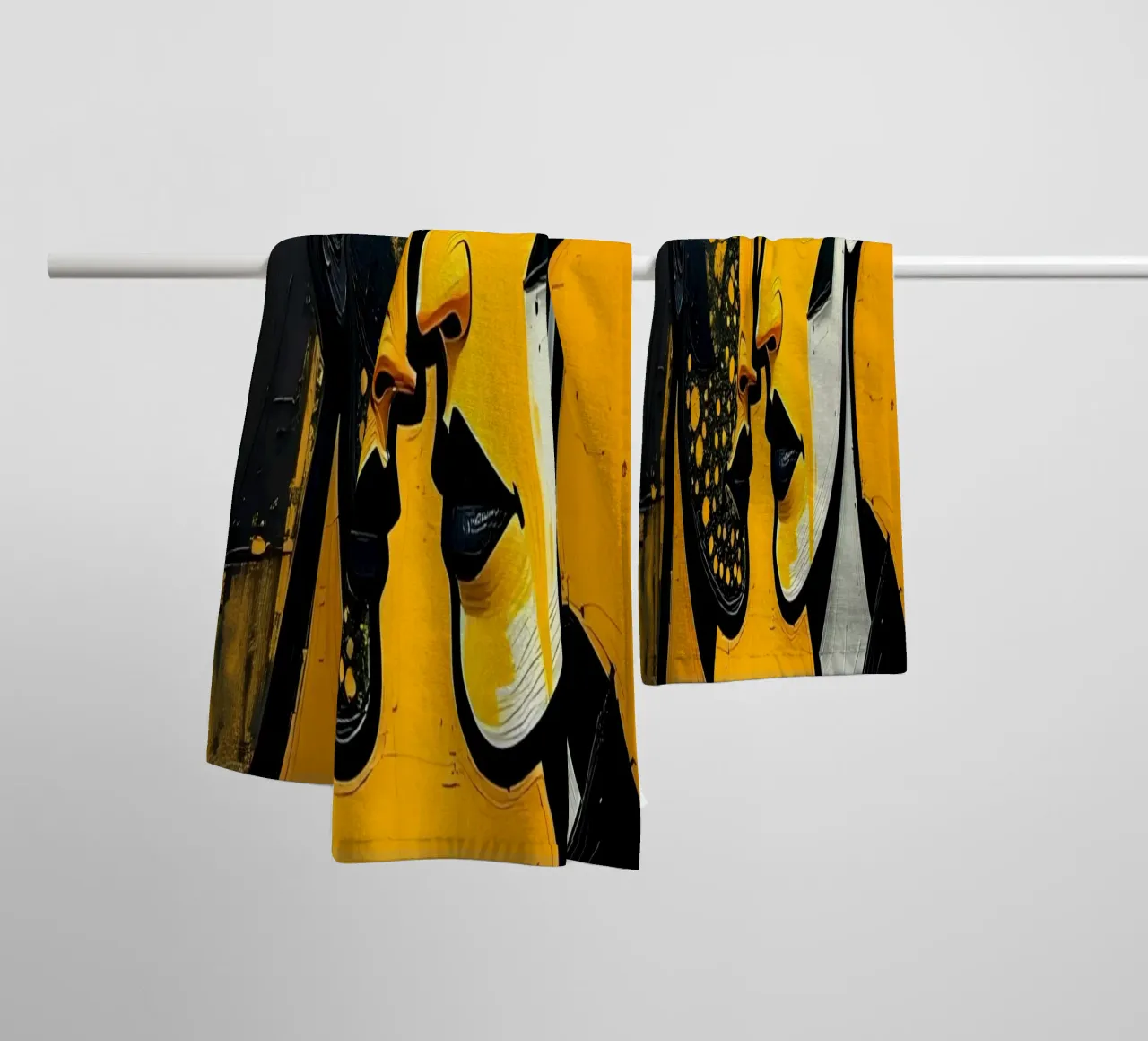 Ritratto_Stil_E_2 asciugamano da bagno da schwarz-gelb by LK