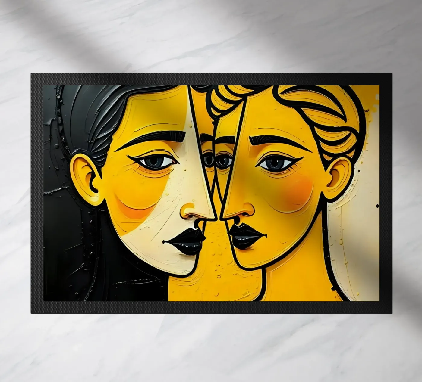 Portrait_Stil_E_3 doormat by schwarz-gelb by LK