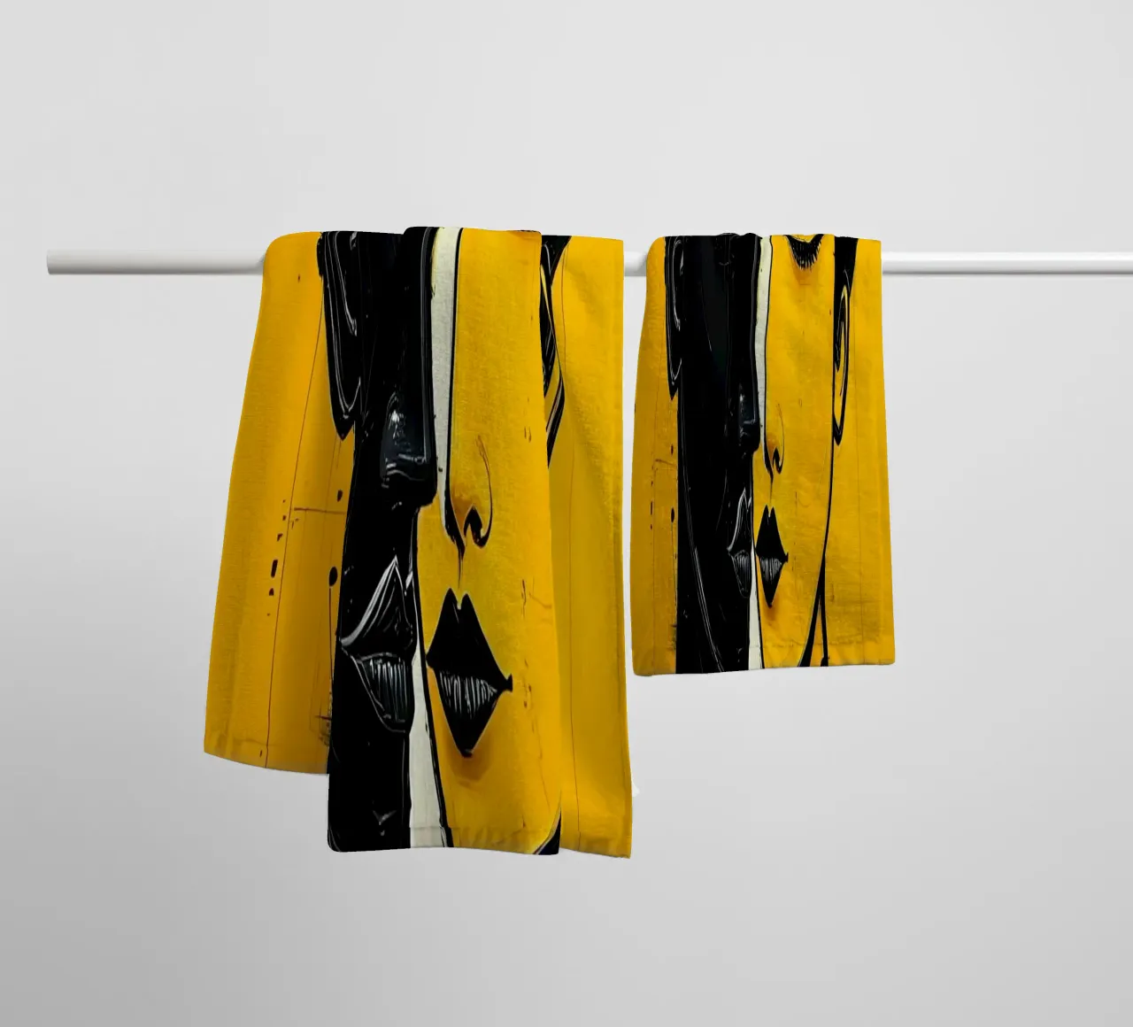 Ritratto_Stil_E_4 asciugamano da bagno da schwarz-gelb by LK
