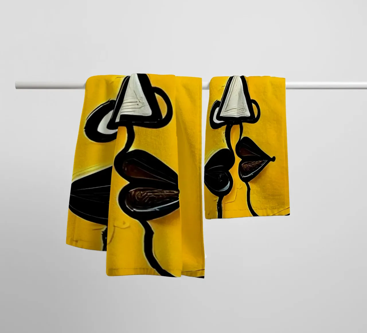 Ritratto_Stil_E_5 asciugamano da bagno da schwarz-gelb by LK