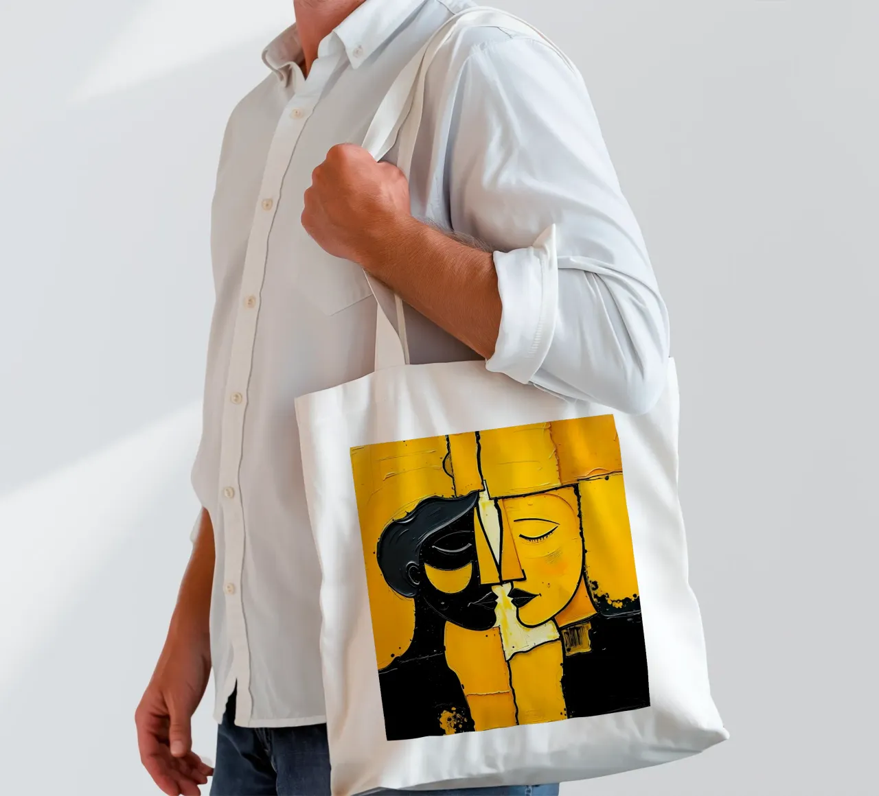 Ritratto_Stil_E_7 borsa in juta da schwarz-gelb by LK