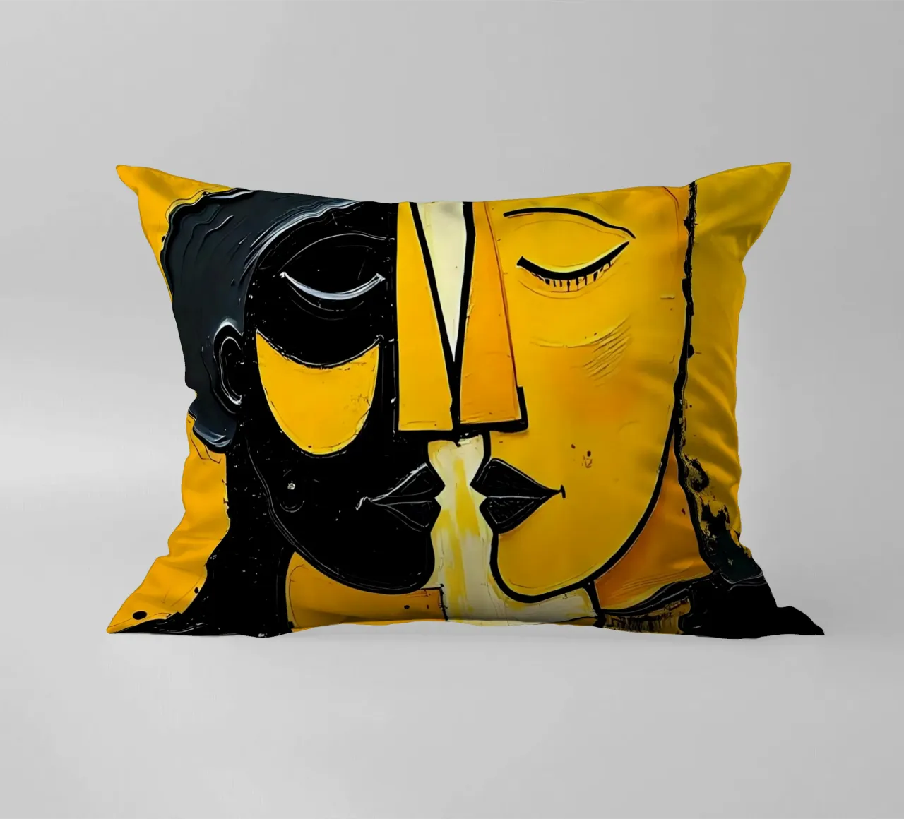 Ritratto_Stil_E_7 cuscino da schwarz-gelb by LK