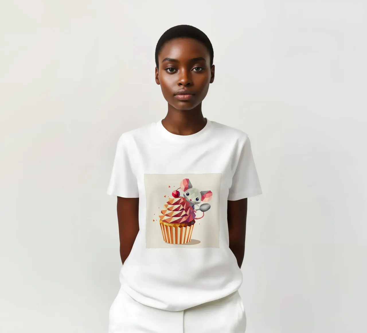 Cute mouse with cupcake - Lovely design for those with a sweet tooth t-shirt by namosh