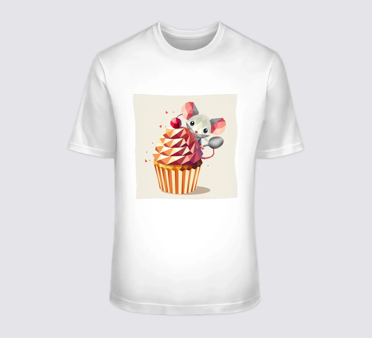 Cute mouse with cupcake - Lovely design for those with a sweet tooth t-shirt by namosh