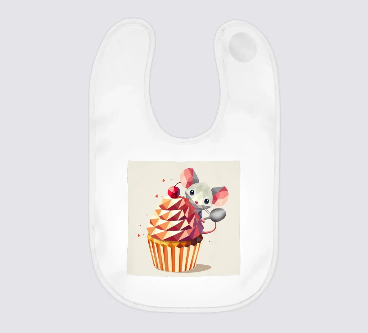 Cute mouse with cupcake - Lovely design for those with a sweet tooth baby bib by namosh