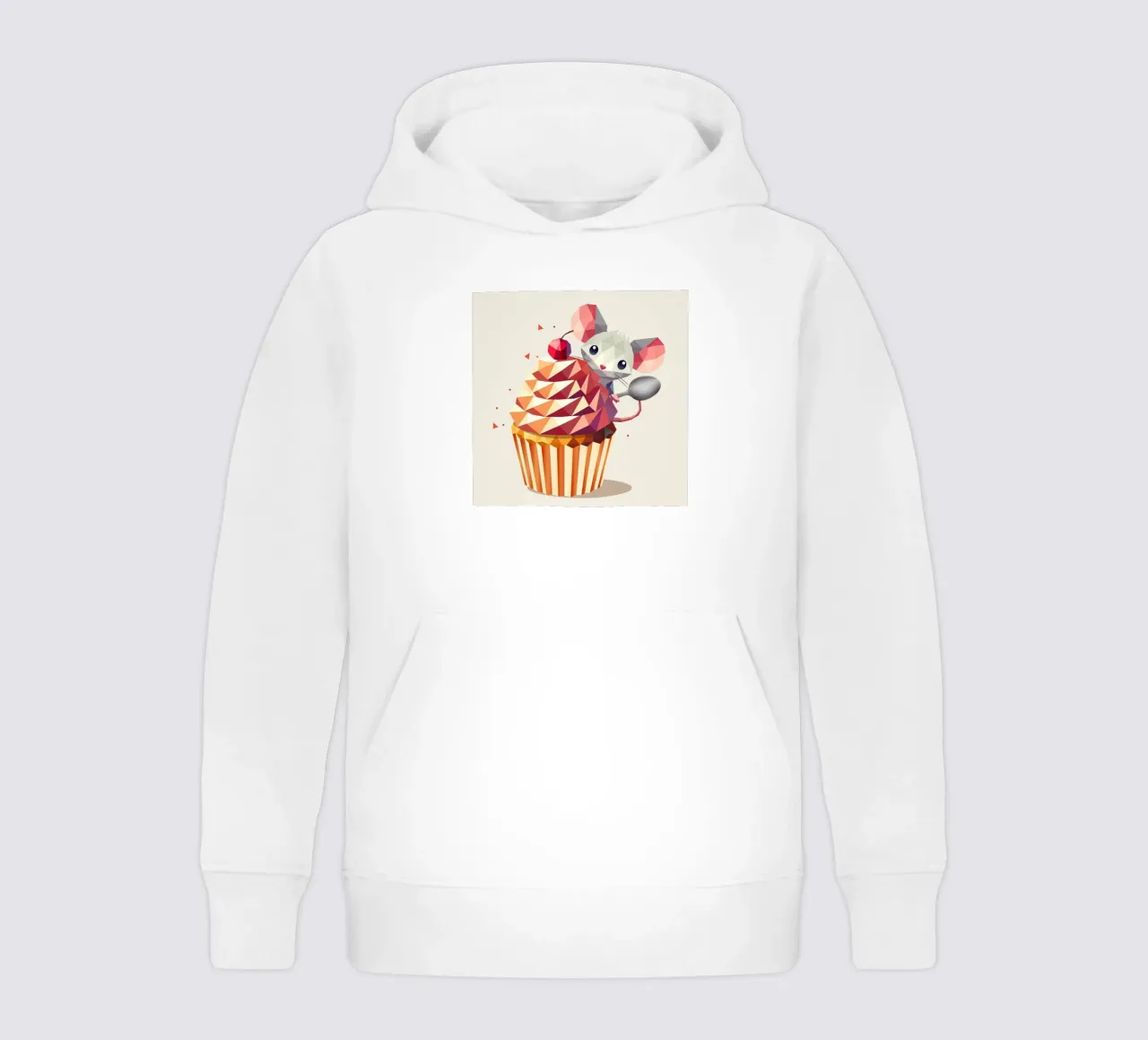Simpatico topolino con cupcake - Un bel disegno per i più golosi felpa bambino con cappuccio da namosh