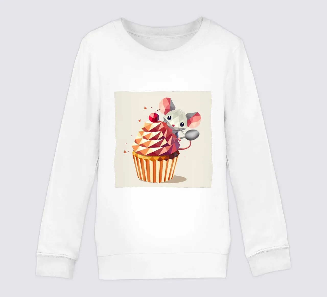 Simpatico topolino con cupcake - Un bel disegno per i più golosi felpa bambino da namosh