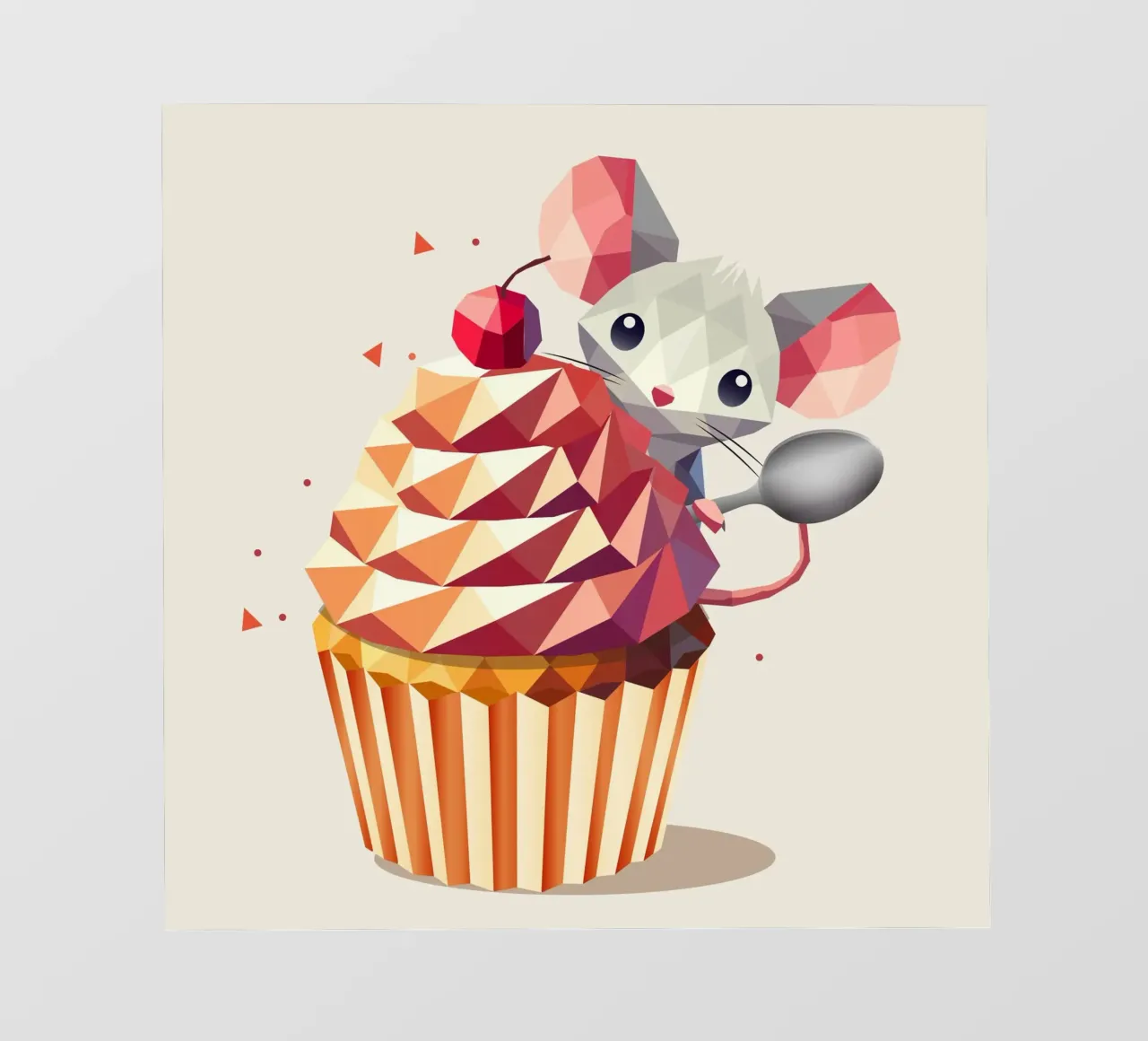 Simpatico topolino con cupcake - Un bel disegno per i più golosi telo in pvc da namosh