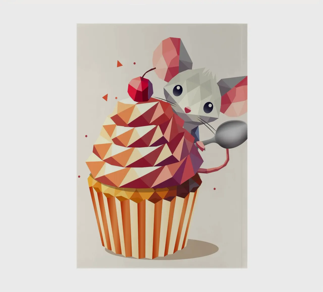 Cute mouse with cupcake - Lovely design for those with a sweet tooth notebook by namosh
