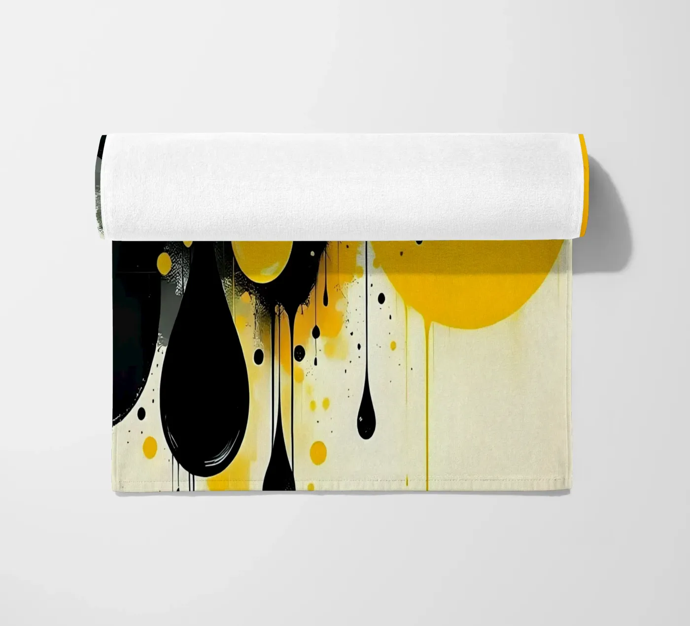 Drop_4 Strandtuch von schwarz-gelb by LK