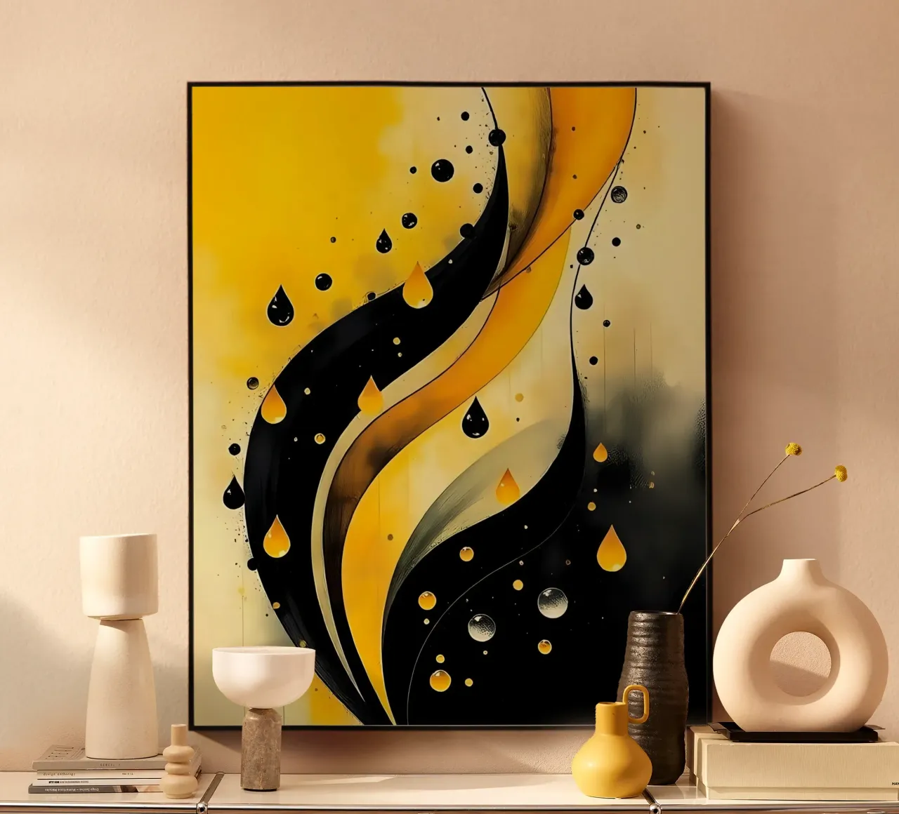 Gocce_5 plexiglass da schwarz-gelb by LK