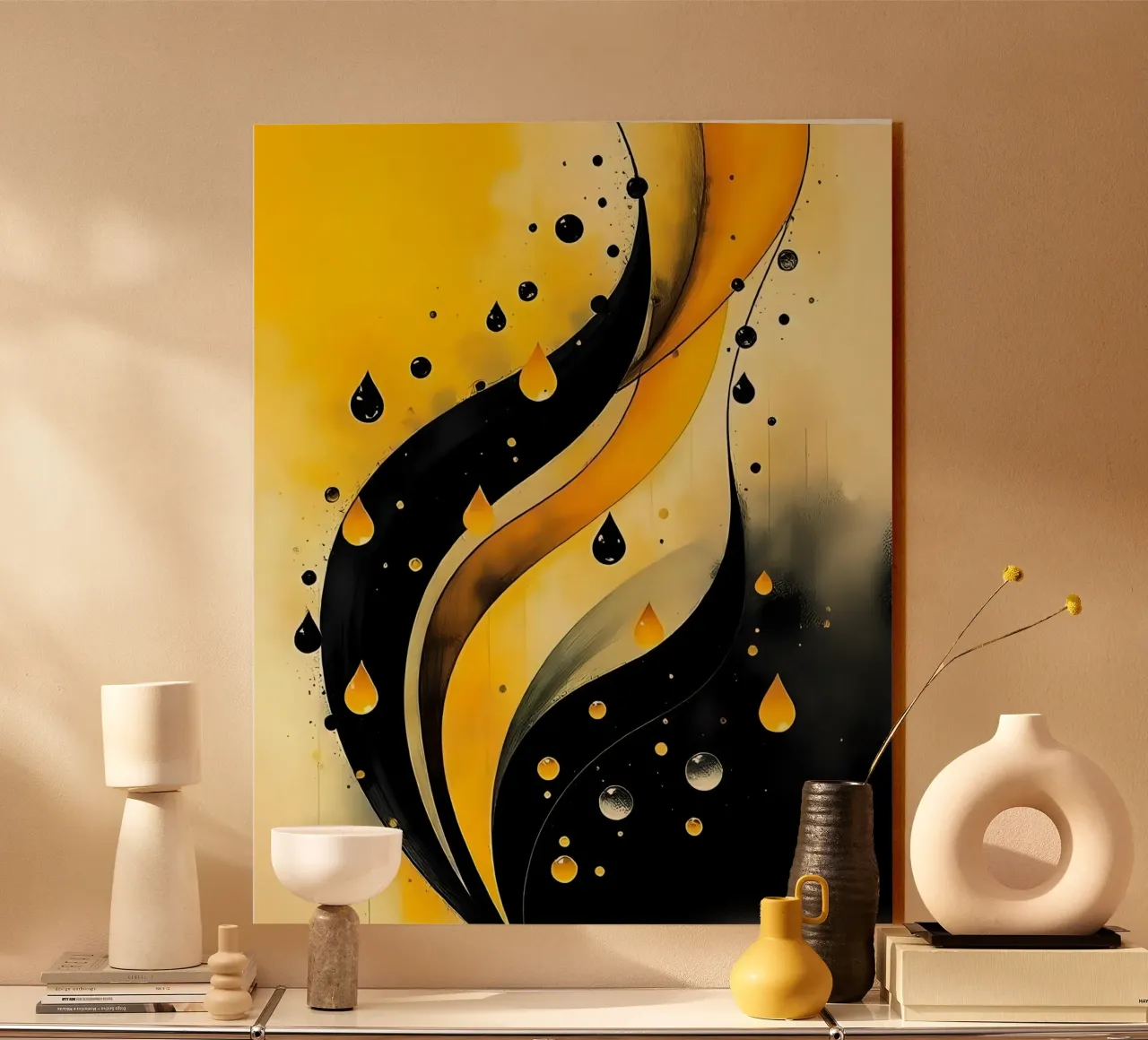 Gocce_5 plexiglass da schwarz-gelb by LK